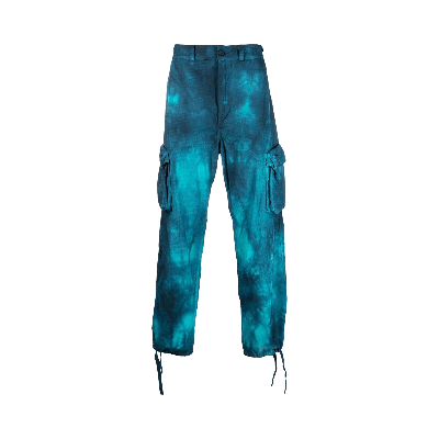 Pre-owned Off-white Tie Dye Contour Cargo Pant 'turquoise' In Blue