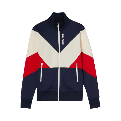 Pre-owned Palm Angels V Colorblock Track Jacket 'navy Blue/white'