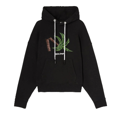 Pre-owned Palm Angels Broken Palm Hoodie 'black/green'