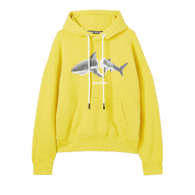 Pre-owned Palm Angels Shark Hoodie 'yellow/grey'