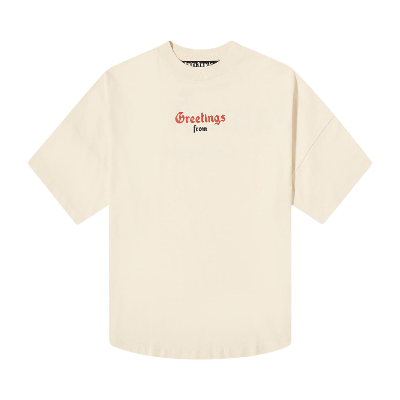 Pre-owned Palm Angels California Logo Over Tee 'off White/red'