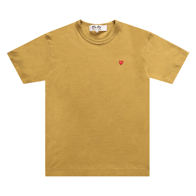 Comme Des Garçons Play Small Heart Cotton T-shirt In Olive