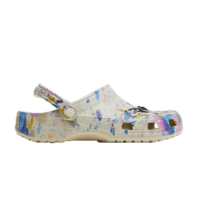 Pre-owned Crocs Awake Ny X Classic Clog 'paint Drip' In White