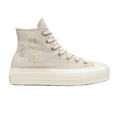 Pre-owned Converse Wmns Chuck Taylor All Star Lift Platform High 'golden Elements' In Cream
