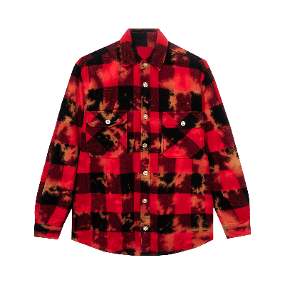 Pre-owned Anti Social Social Club Chromey Tie Dye Flannel 'red'