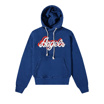 Pre-owned Palm Angels Angels Hoody 'navy Blue/white'