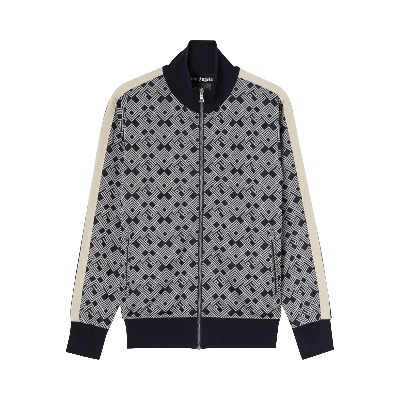 Pre-owned Palm Angels Pa Jaquard Track Jacket 'navy Blue/off White'