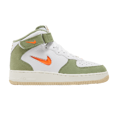 Pre-owned Nike Air Force 1 Mid Qs 'oil Green Orange'
