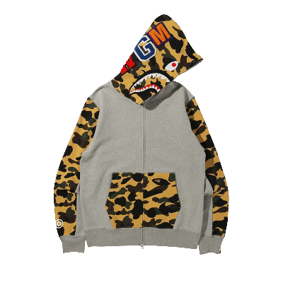 Pre-owned Bape 1st Camo Shark Full Zip Hoodie 'grey'