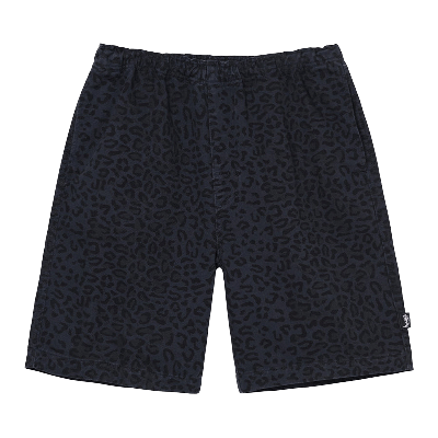 Pre-owned Stussy Leopard Beach Short 'ink Blue'