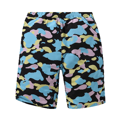 Pre-owned Bape New Multi Camo Track Shorts 'black'