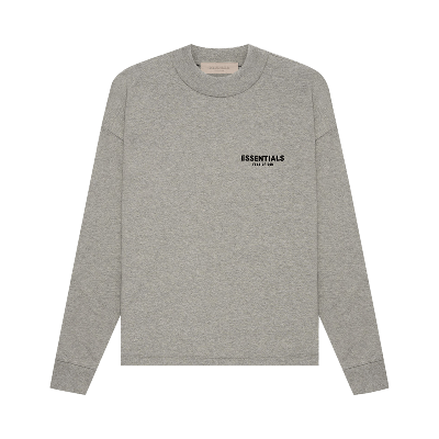 Pre-owned Essentials Fear Of God  Long-sleeve Tee 'dark Oatmeal' In Grey