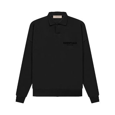 Pre-owned Essentials Fear Of God  Long-sleeve Polo 'stretch Limo' In Black