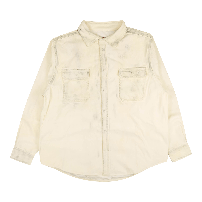 Pre-owned 424 Leather Painted Jacket 'white'