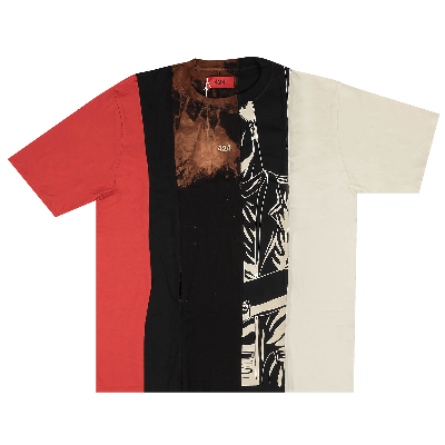 Pre-owned 424 Reworked Short-sleeve T-shirt 'black/multicolor' In Multi-color