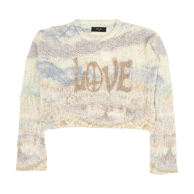 Pre-owned Amiri Love Tie Dye Cropped Knit Sweater 'multicolor'