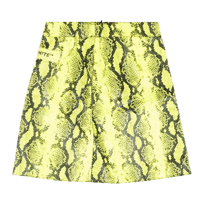 Pre-owned Off-white Snake Leather Mini Skirt 'yellow'