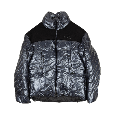 Pre-owned Off-white Shiny Down Jacket 'navy Blue'