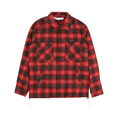 Off-white Stencil Check Coach Jacket 'red'