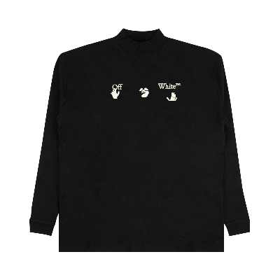 Pre-owned Off-white Logo Mock Neck T-shirt 'black'
