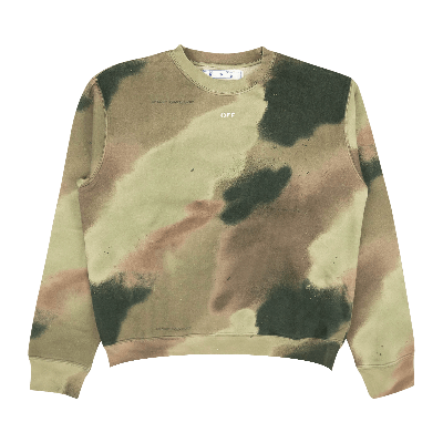 Pre-owned Off-white Camo Stencil Crewneck 'green'