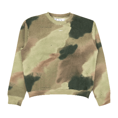 Pre-owned Off-white Kids'  Camo Stencil Crewneck 'green'