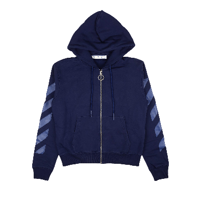 Off-white Rubber Arrow Slim Zip Hoodie 'blue'