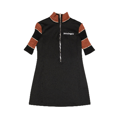 Pre-owned Palm Angels Zip Turtleneck Mini Dress 'black'