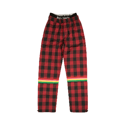Pre-owned Palm Angels Buffalo Check Aftersport Pants 'red'