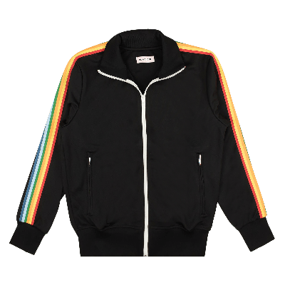 Pre-owned Palm Angels Zip Up Track Jacket 'black/multicolor'