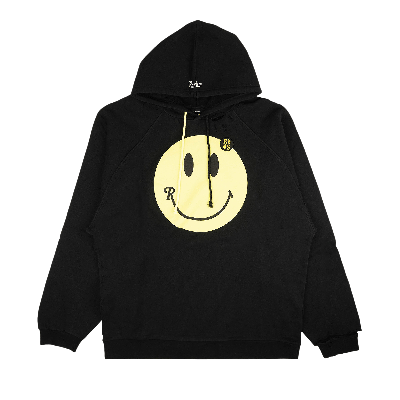 Pre-owned Raf Simons Smiley 50 Anniversary Oversize Graphic Hoodie 'black'