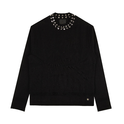 Pre-owned Givenchy Metallic Hoop Detail Wool Pullover Sweater 'black Metallic'