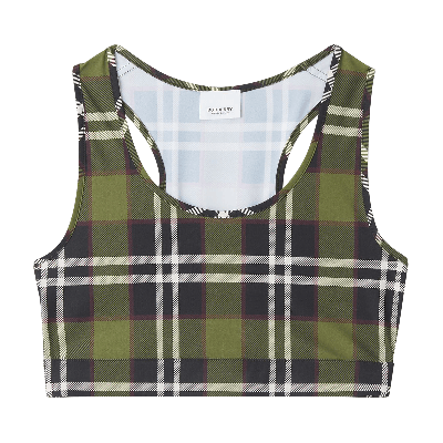 Pre-owned Burberry Vintage Check Crop Top 'dark Olive' In Green