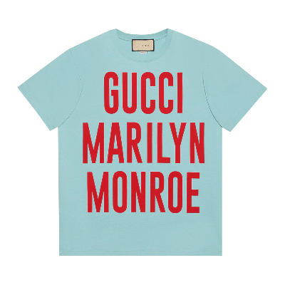 Pre-owned Gucci Marilyn Monroe T-shirt 'turquoise' In Blue