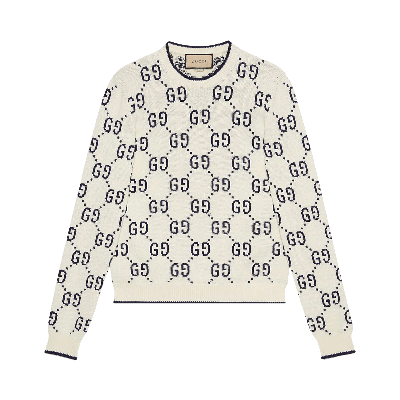 Pre-owned Gucci Gg Knit Sweatshirt 'ivory' In Cream