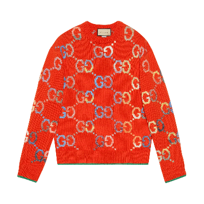Gucci Long Sleeves Crew-neck Sweater In Orange