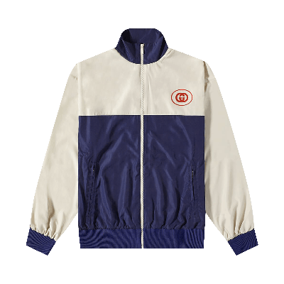 Pre-owned Gucci Gg Logo Track Jacket 'navy' In Blue