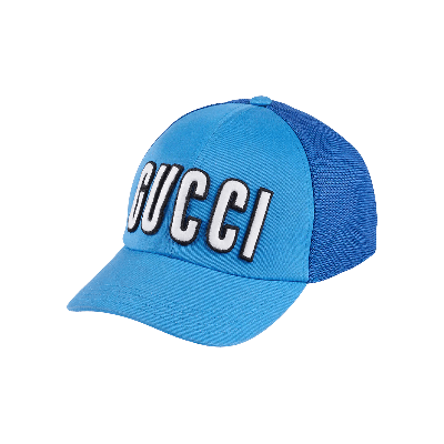 Pre-owned Gucci Baseball Hat With Patch 'blue'