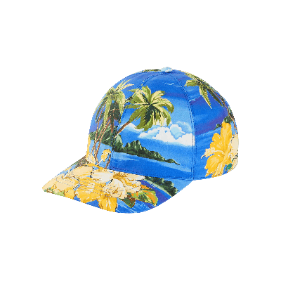 Pre-owned Gucci Palms And Floral Print Baseball Hat 'multicolor' In Multi-color