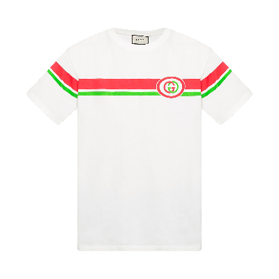 Pre-owned Gucci Logo Crew Neck T-shirt 'white'
