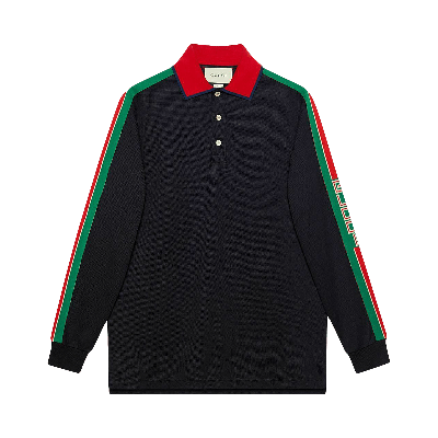 Pre-owned Gucci Long-sleeve Logo Polo 'multicolor' In Multi-color
