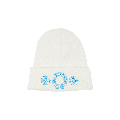 Pre-owned Chrome Hearts Miami Exclusive Horseshoe Beanie 'white/blue'