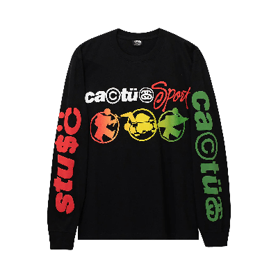 Pre-owned Stussy X Cactus Plant Flea Market Sport Long-sleeve Tee 'black'