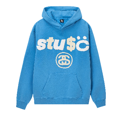 Pre-owned Stussy X Cactus Plant Flea Market 8 Ball Pigment Dyed Hoodie 'blue'