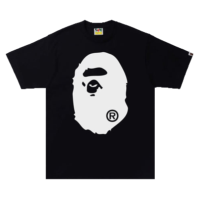 Pre-owned Bape Bicolor Big Ape Head Tee 'black'