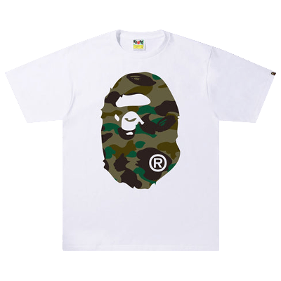 Pre-owned Bape 1st Camo Big Ape Head Tee 'white/green'