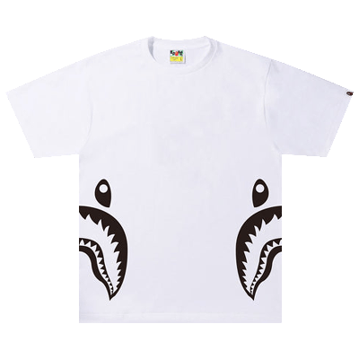 Pre-owned Bape Bicolor Side Shark Tee 'white'