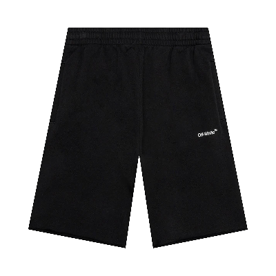 Pre-owned Off-white Wave Diag Sweatshorts 'black/white'