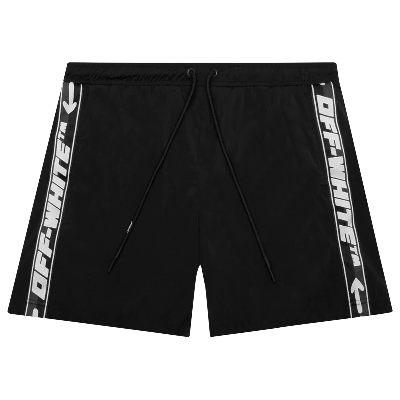 Pre-owned Off-white Athl Logoband Swimshorts 'black/white'