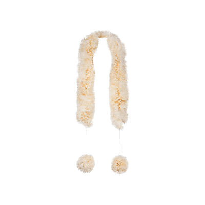 Pre-owned Gucci Silk Ruffle Scarf 'ivory' In Cream